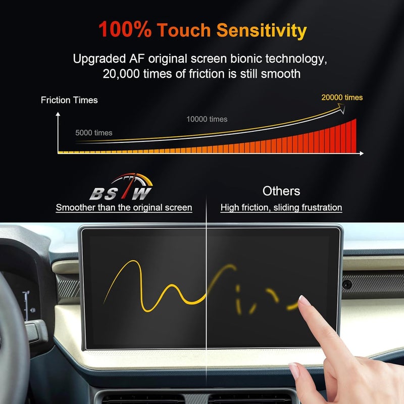 BSTW for 2025 Ford Maverick Screen Protector for 2025 Maverick XL/XLT/Lobo/Lariat/Tremor SYNC 4 13.2" Display Maverick Accessories Anti-Fingerprint & Glare Tempered Glass Film (Maverick 13.2-In Matte) - Image 5